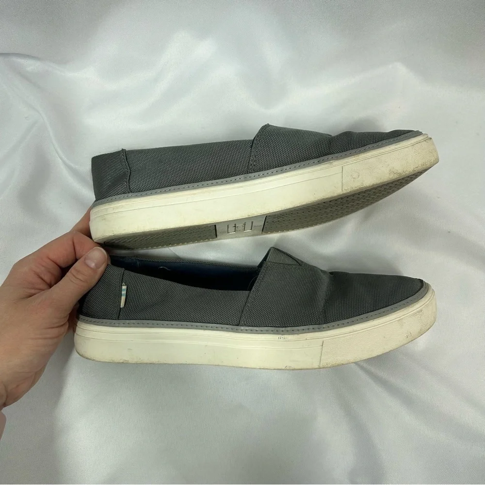 Toms | Canvas Slip On Shoes Dark Gray Sneakers Women's Size 9W